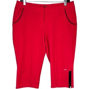 Nike Golf Tour Premium‎ Pink Capri Crop Pants Womens Size 10 Black Trim Zipper